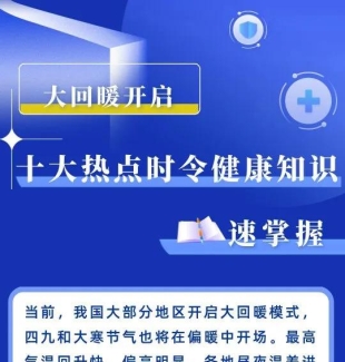 大回暖开启 十大热点时令健康知识速掌握