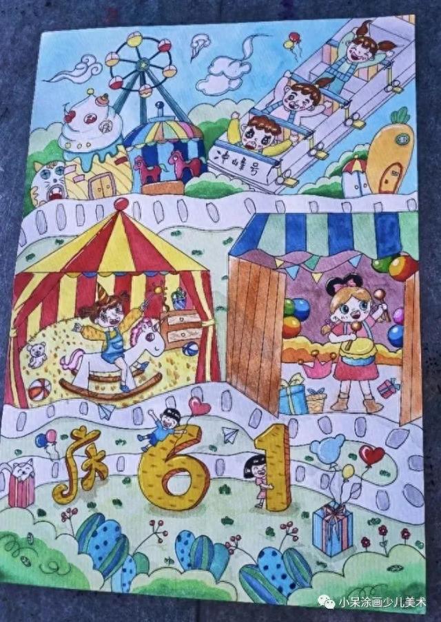 今日六一节日，这44张儿童节主题创意儿童绘画作品一起来欣赏呀！-11.jpg